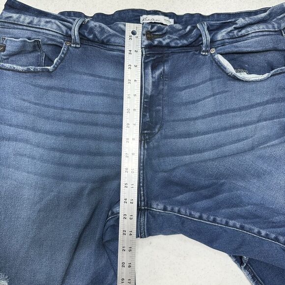 Kancan Jeans Womens 22 Skinny Blue Stretch Denim Distressed Grunge - Picture 8 of 13